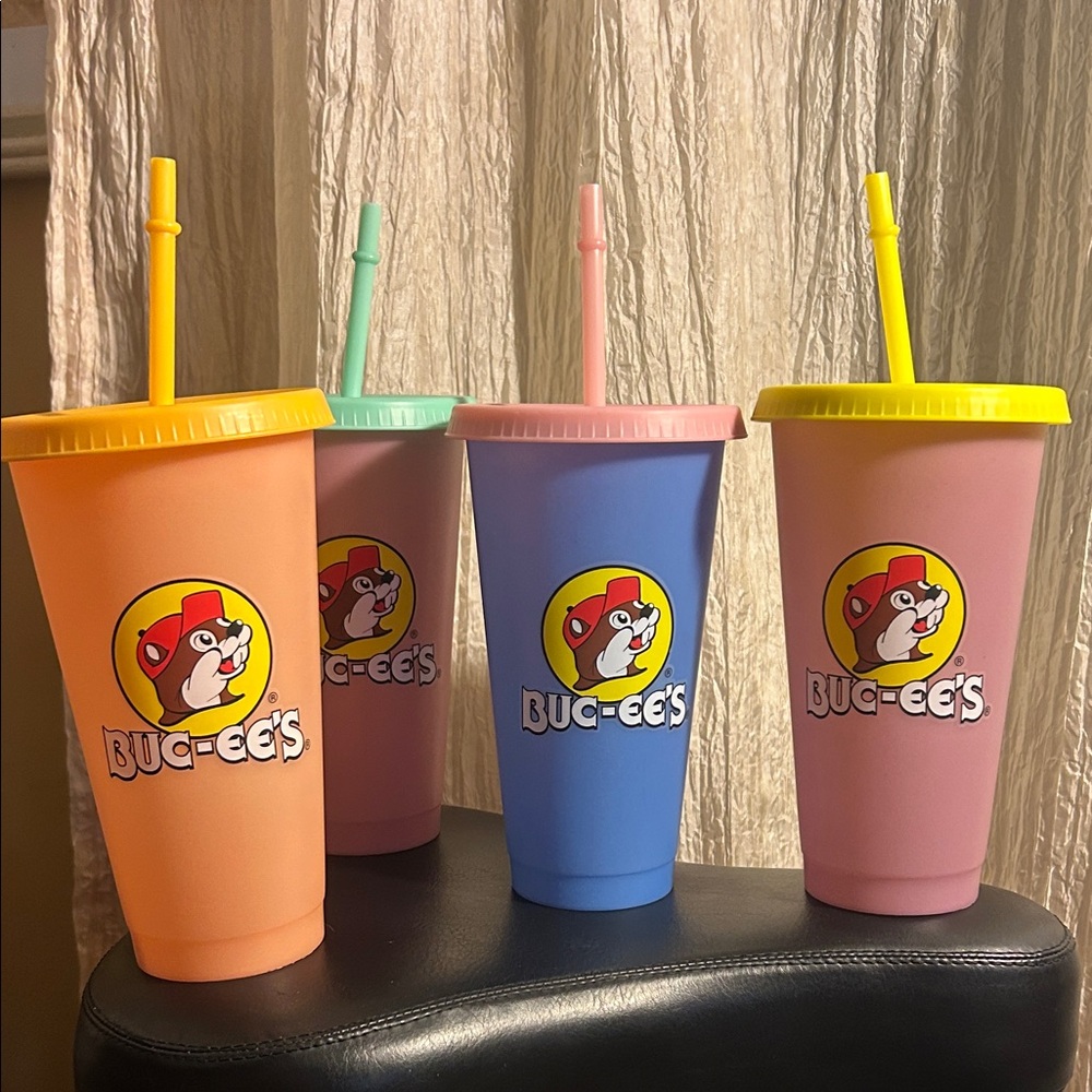Buc-ee's Colorful Tumbler Set with Straws